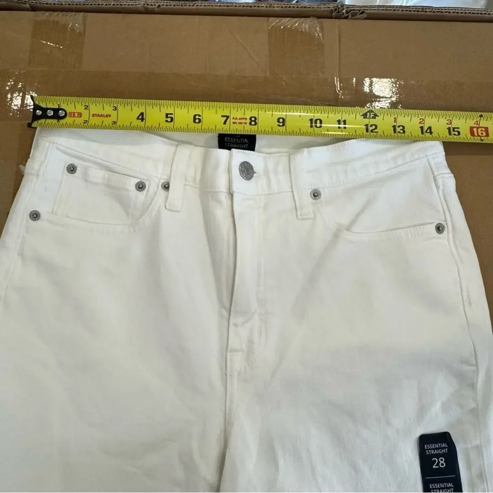 NWT J. Crew Essential straight W28 white jean in all-day stretch BX520 High Rise